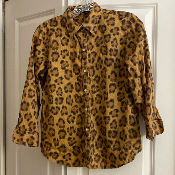Animal print blouse with 3/4 sleeves - Picture 1 of 3